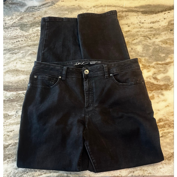 INC Denim - INC Black Straight Leg Jeans Size 12